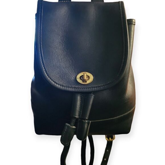 Coach Vintage Black Leather Daypack (Style No. 9960) - Picture 4 of 15